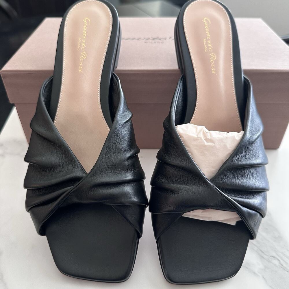 Gianvito Rossi Selene Sandal Nappa Black EU 38.5 (MSRP $895)